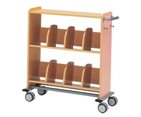 ［Discontinued］Wooden chart wagon 958 x 400 x 1050 mm pink WOOD-P60