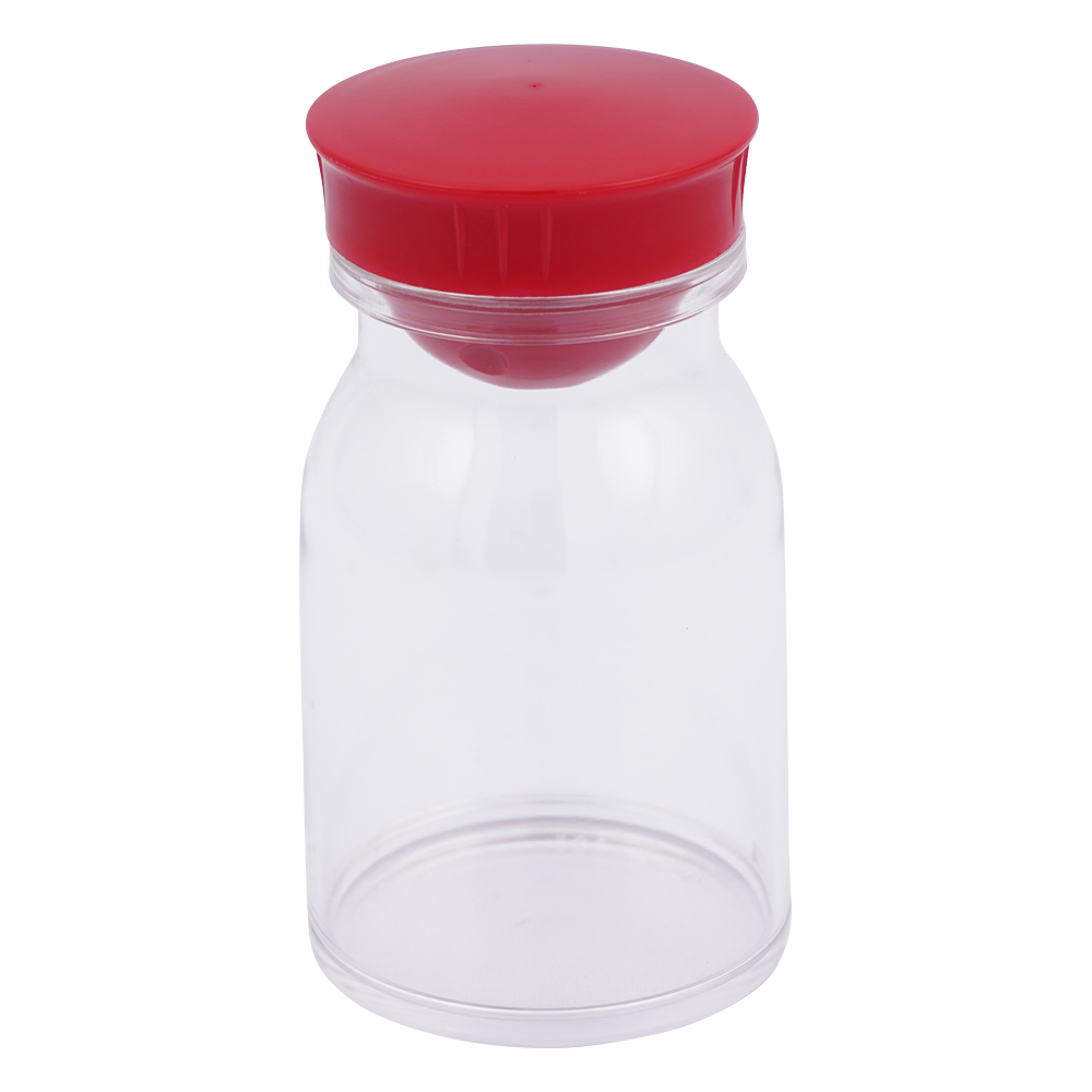 散薬瓶 150mL 透明 キャップ赤 1本 150mL（透明）