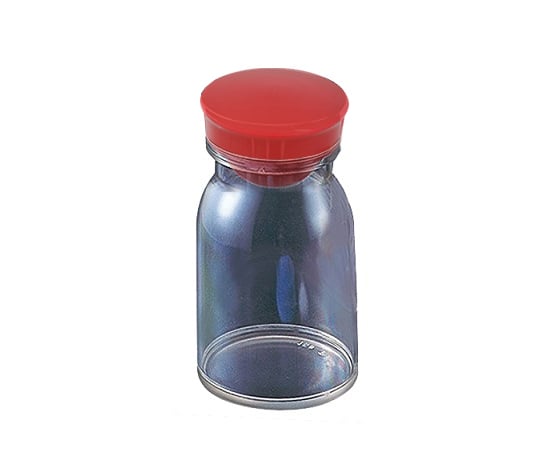 0-1927-02　散薬瓶　５００ｍＬ　透明　キャップ赤[個](as1-0-1927-02)