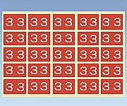 0-2564-04　カラ−ナンバ−ラベル　５０×５０ｍｍ（３）[袋](as1-0-2564-04)