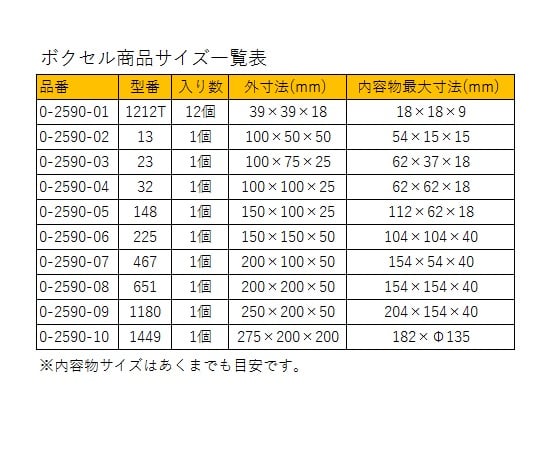 0-2590-01 ボクセル（精密器具搬送・保管容器） 39×39×18mm 12個 No.1212T