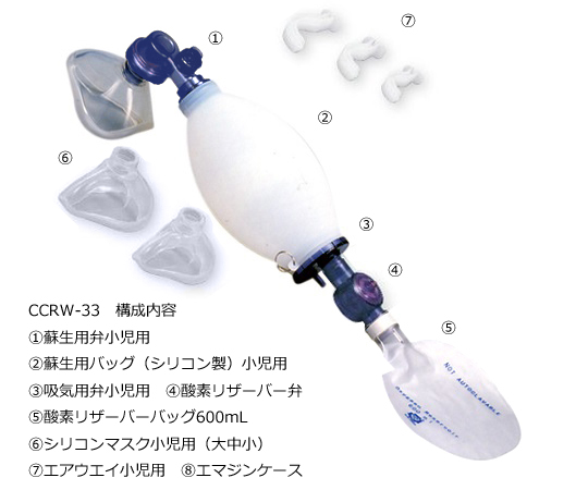 人工蘇生器 手動式・ブルークロス 小児用　CCRW-33