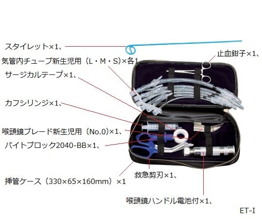 0-289-02 気管挿管セット 新生児用 ET-I 【AXEL】 アズワン