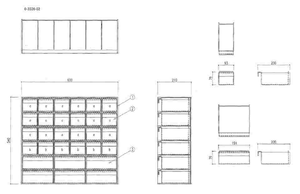 0-3326-02 卓上型アンプルケース 600×210×540mm AS-B 【AXEL】 アズワン