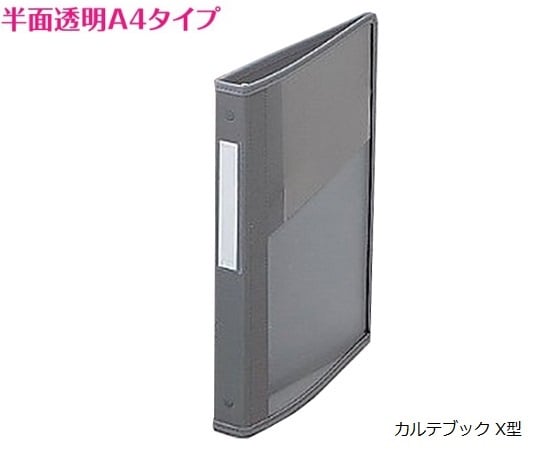 0-5639-03カルテブックロック型・４穴グレー背幅４０ｍｍ【1冊】(as1-0-5639-03)