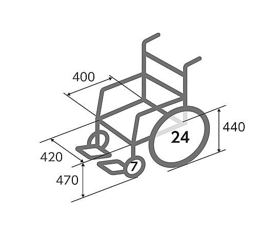 松永製作所 0-5953-02　車椅子　（自走式／スチール製／ガードル棒付き）[個](as1-0-5953-02)