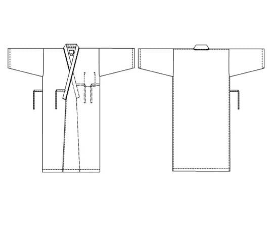0-6550-03 ゆかた型患者衣（男女兼用） L SG-1440