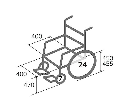 取扱を終了した商品です］車椅子 （自走式／スチール製／ノーパンクタイヤ） KR501ソリッド 0-6612-02 【AXEL】 アズワン