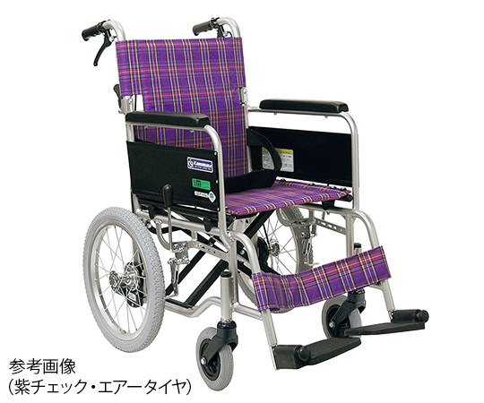 車椅子　カワムラサイクル　紫チェック　小さく折り畳めます　埼玉北部引取可　相談応