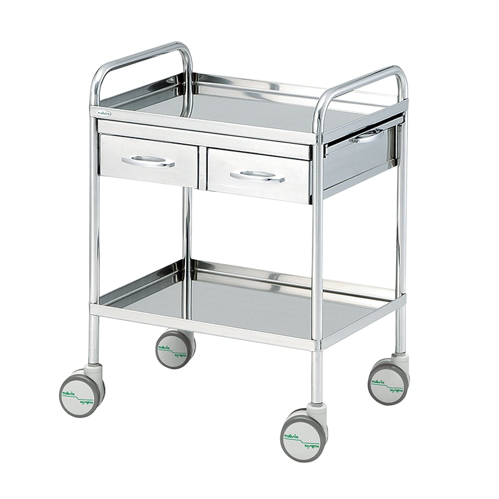 枠付き回診車(収納テーブル付)　603×453×822mm