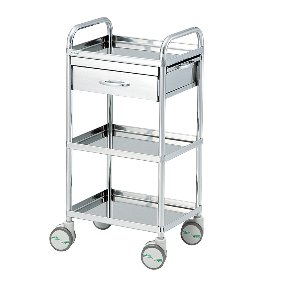 枠付き回診車(収納テーブル付)　453×353×927mm