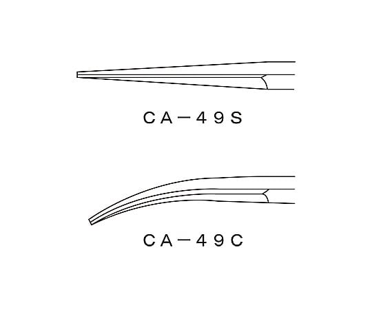 0-9324-02 剪刀（半ギザ付き） 両尖 曲 110mm CA49C
