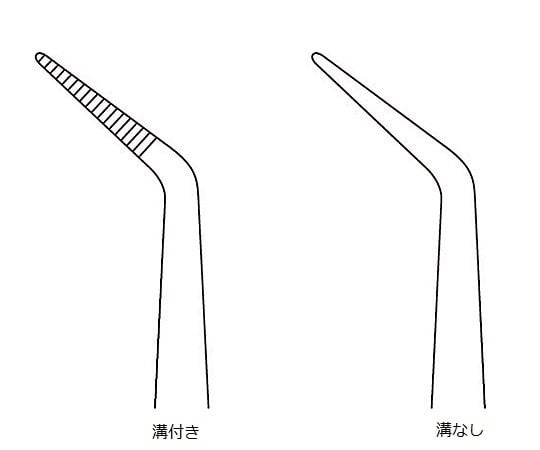 0-9342-01 ピンセット(無鈎)溝付き 160mm DA80C1