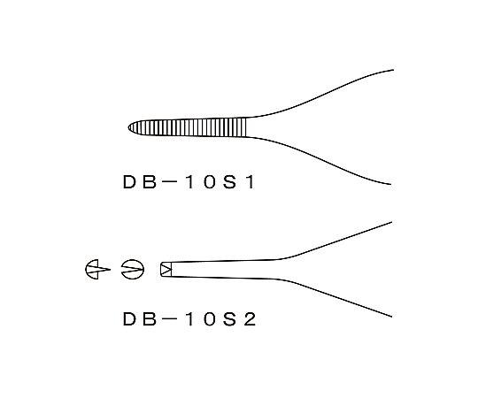 0-9348-02 マイクロピンセット(アドソン)有鈎 溝なし DB-10S2