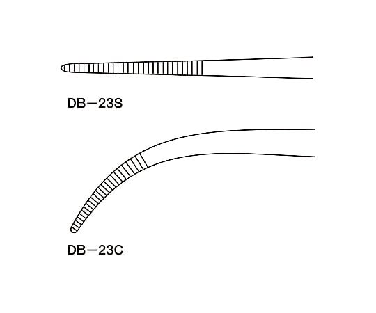 0-9354-01 マイクロピンセット 直 無鈎 溝付き 110mm DB23S