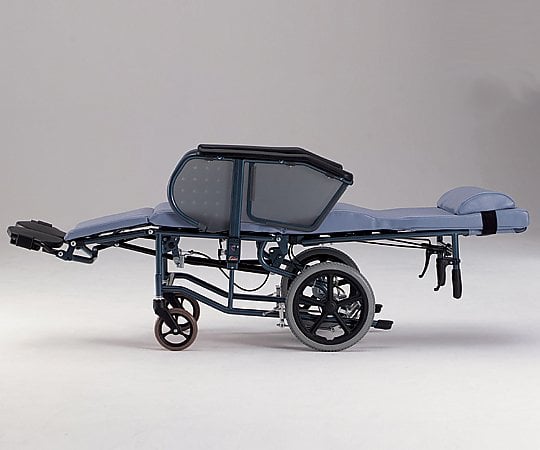 0-9734-01 フルリクライニング車椅子 （介助式／スチール製／座幅400mm／ノーパンクタイヤ） FR-11R