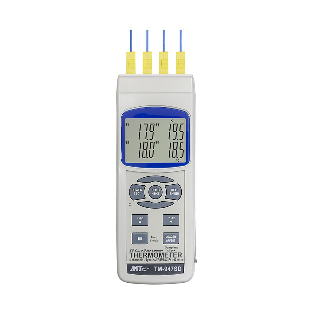 データロガー温度計（4チャンネル）（熱電対最大4CH） 校正証明書付 TM-947SD