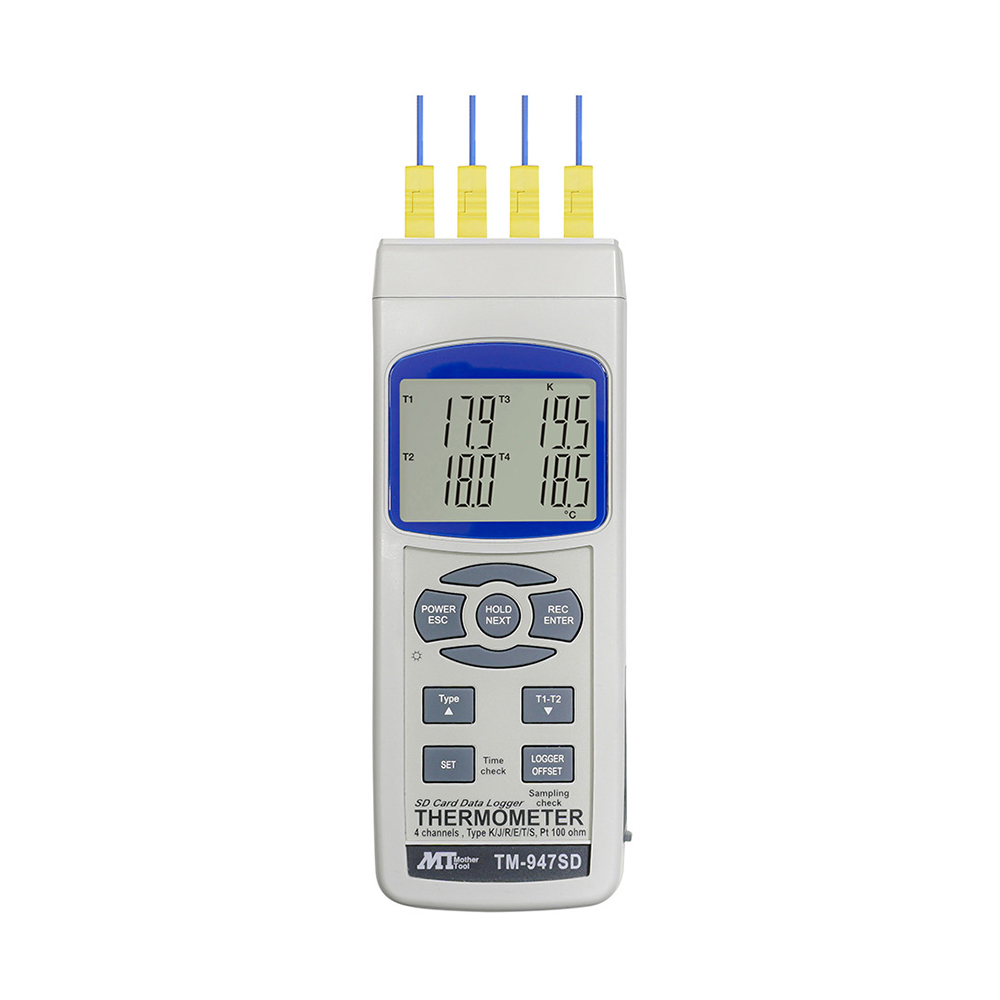 データロガー温度計（4チャンネル）　英語版校正証明書付　TM-947SD