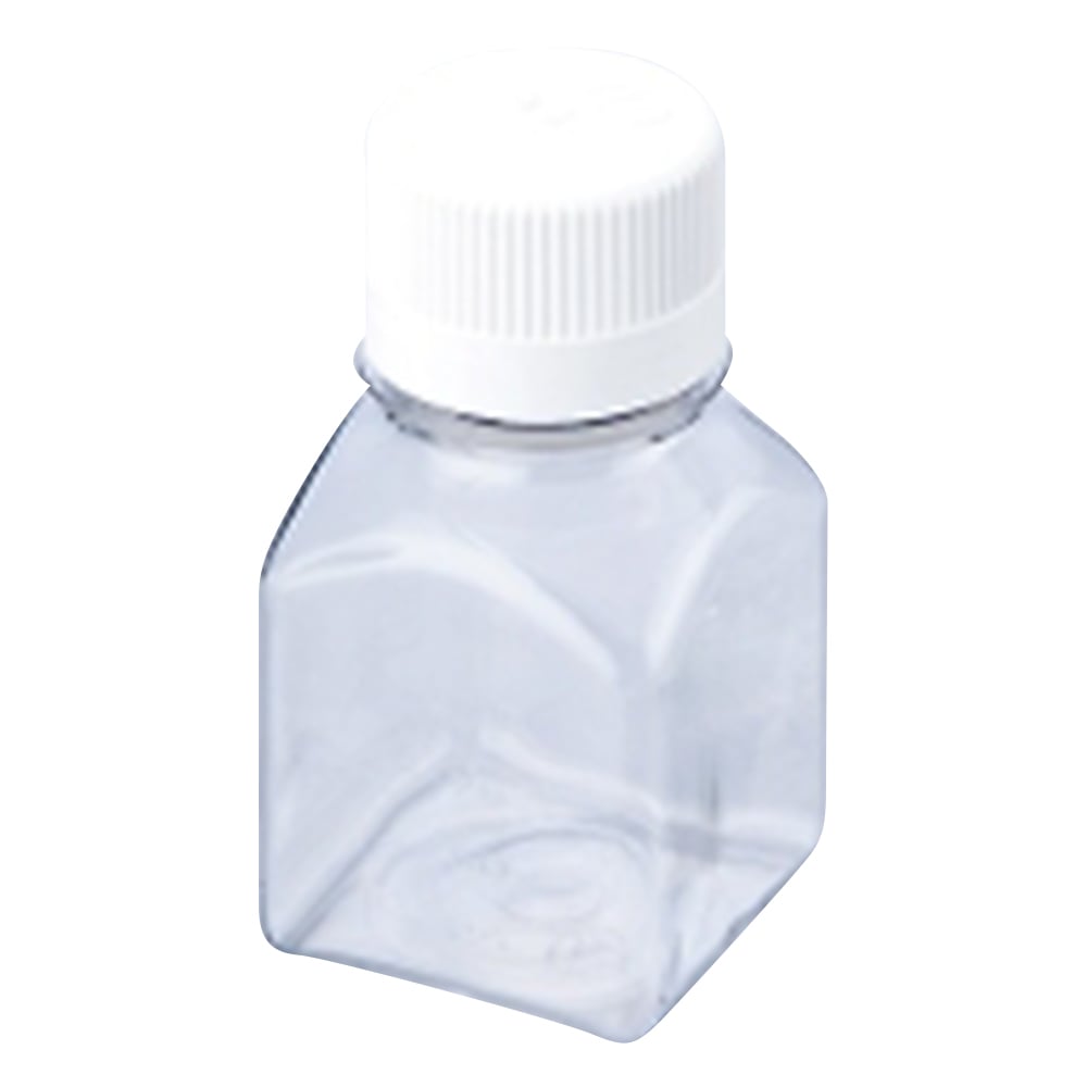 滅菌PP四角採水瓶 透明 125mL ハイポなし 180本入 ISOLAB aso 4-4906-05 医療・研究用機器 - 1