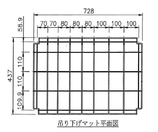 【組立】アズワン1-1612-11スーパードライングシェルフＤＳ－Ｓ－ＡＳ交換用吊り下げ棚板（メッシュマット）【1枚】(as1-1-1612-11)