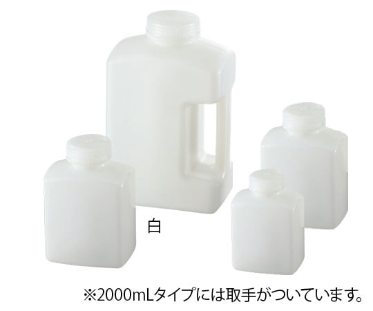 1-1778-03 角型瓶（HDPE製） 白 500mL 583340