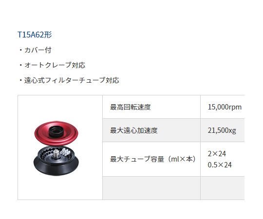 1-1871-12取扱停止卓上微量高速遠心機用ローター2mL×24本0.5mL×24本T15A62