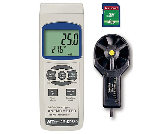 1-1943-01データロガー風速計ＡＭ－４２０７ＳＤ【1台】(as1-1-1943-01)