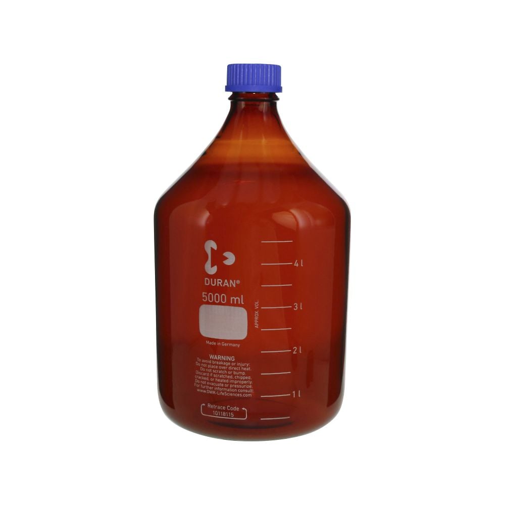 1-1961-12 ねじ口瓶丸型茶褐色（デュラン（R）・017210） 5000mL