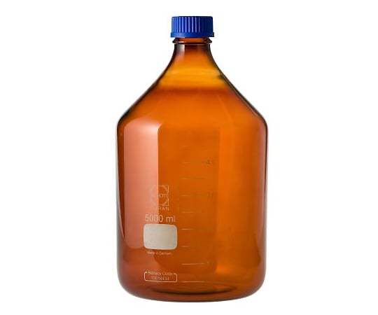 1-1961-12 ねじ口瓶丸型茶褐色（デュラン（R）・017210） 5000mL