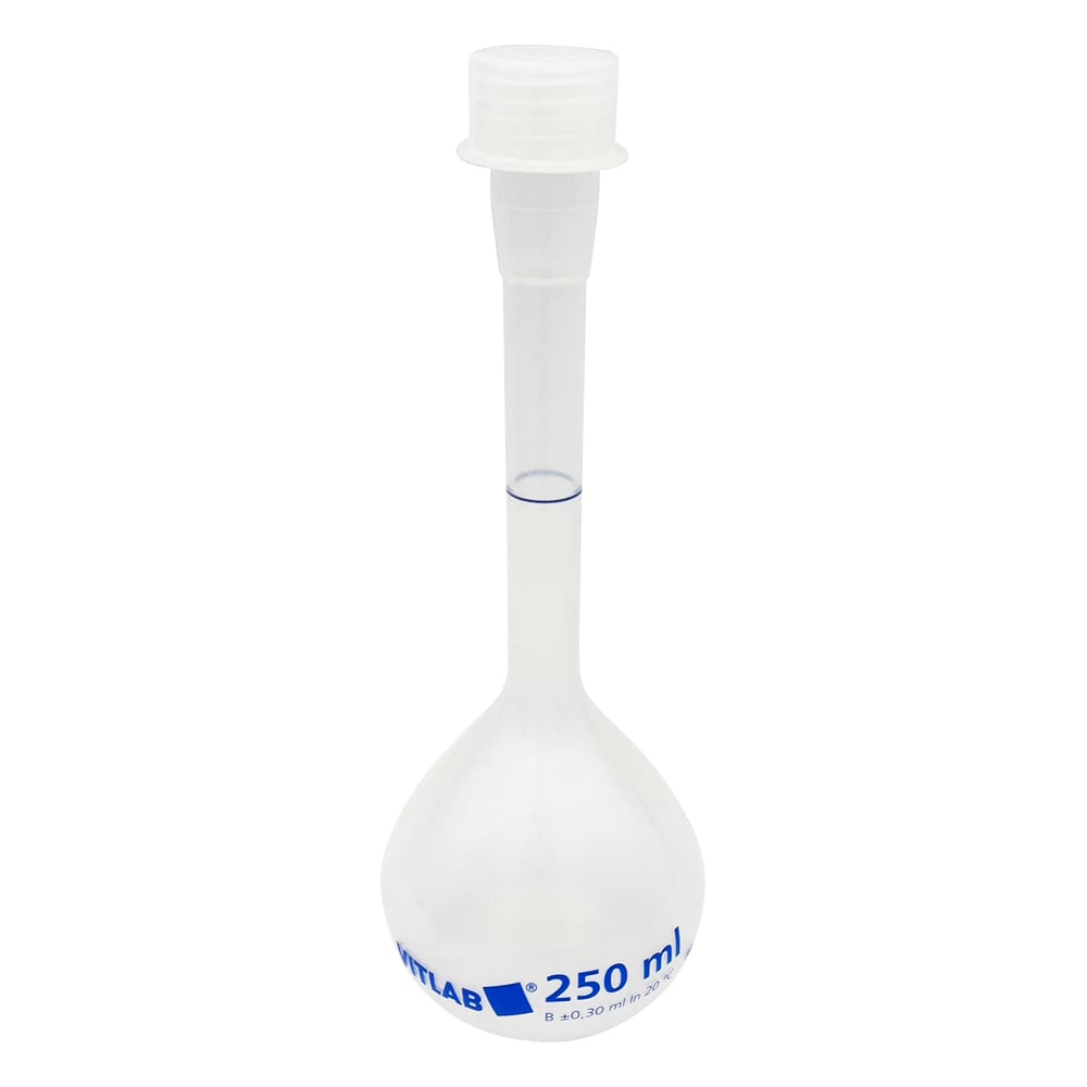 スクリューキャップ付PPメスフラスコ 250mL 校正証明書付