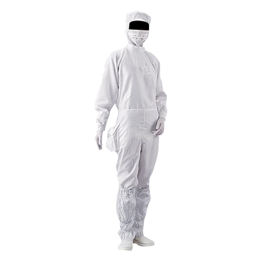アズピュアクリーンスーツ（フード別・サイドファスナー型）　ポケット付き　白　S　21211SW