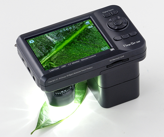 1-2531-12 携帯式デジタル顕微鏡（赤外線タイプ） 白色／赤外線タイプ VIEWTER-500IR