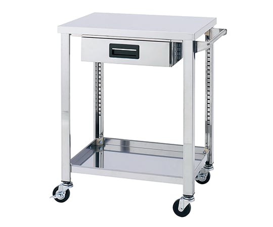 1-2720-01ステンレス製ワゴン６００×４５０×８００ｍｍ２段引出し付【1台】(as1-1-2720-01)