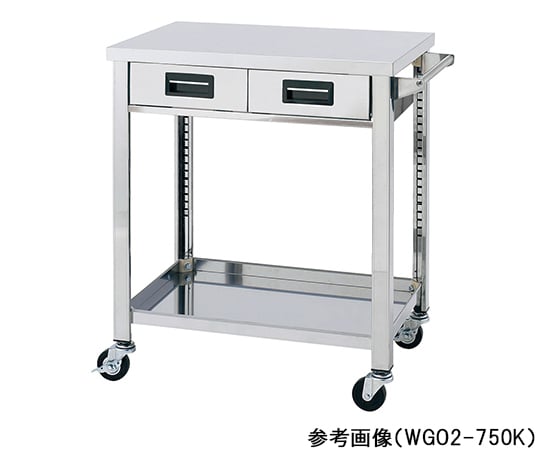 1-2720-05ステンレス製ワゴン９００×６００×８００ｍｍ２段引出し付【1台】(as1-1-2720-05)