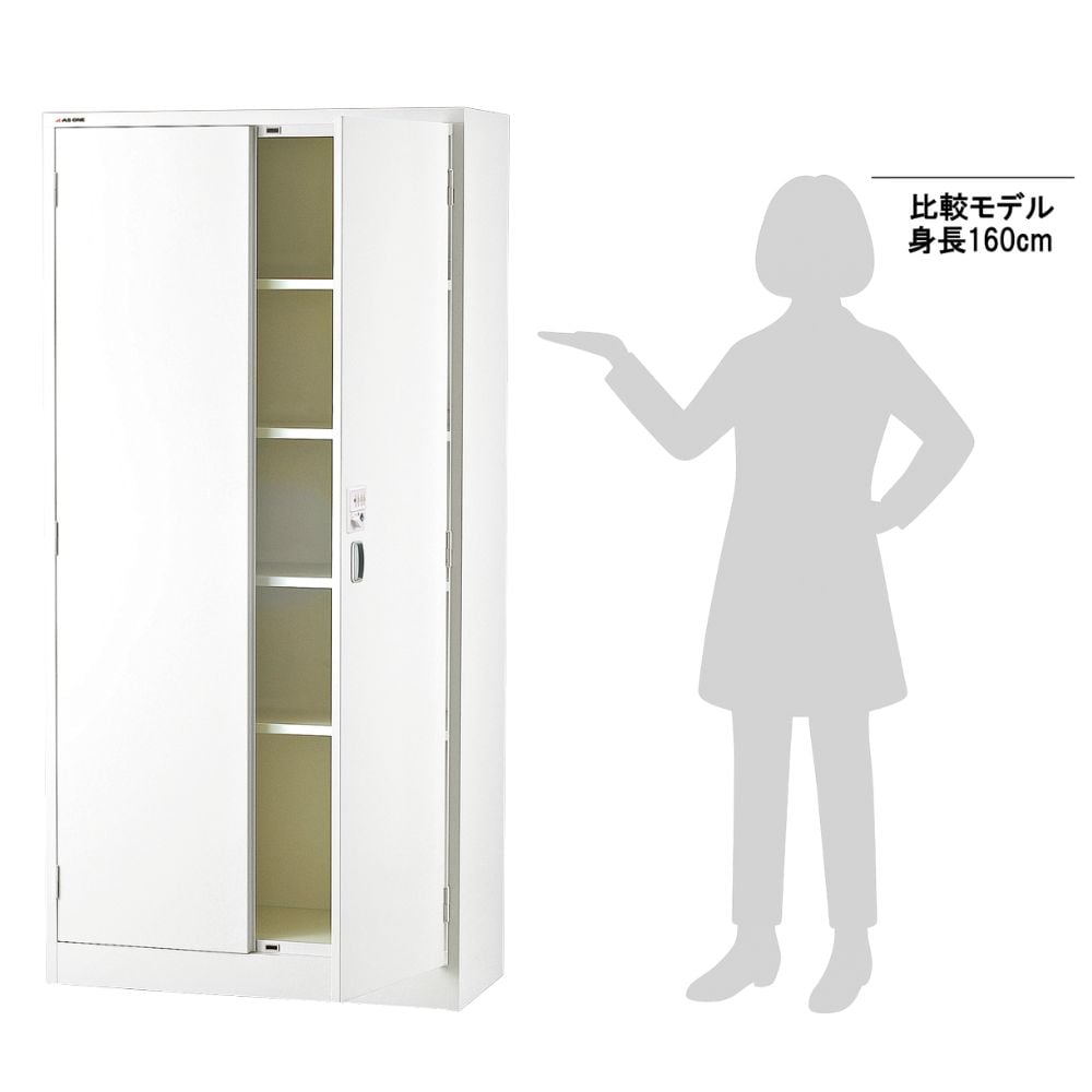 1-3454-16 薬品保管庫（ダイヤル錠型） ホワイト 880×380×1750mm N