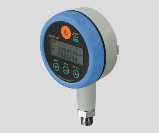 1-3559-01 高精度デジタル圧力計 006P（9V）乾電池タイプ ブルー KDM30-500kPaG-B-BL