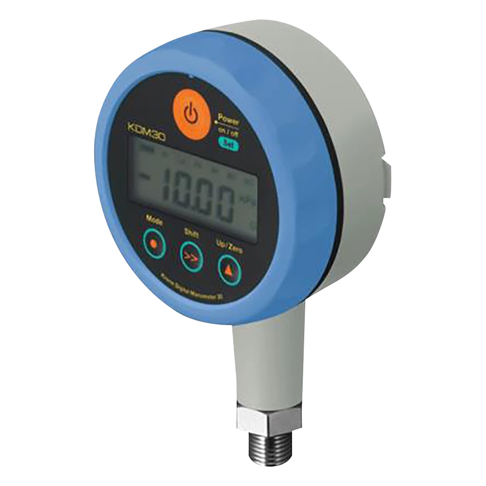 高精度デジタル圧力計 006P（9V）乾電池タイプ ブルー KDM30-10MPaG-B-BL