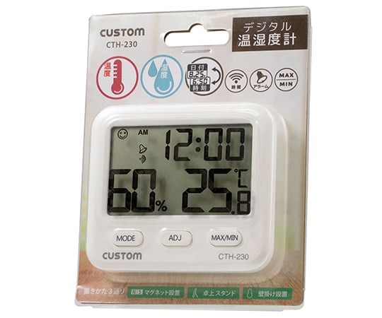 【校正対応】カスタム1-4061-21-20　デジタル温湿度計　校正証明書付 CTH-230