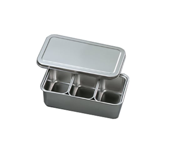 1-4532-01ステンレスバット蓋付き(仲子3ツ入り)105×68×59mm【1個】(as1-1-4532-01)