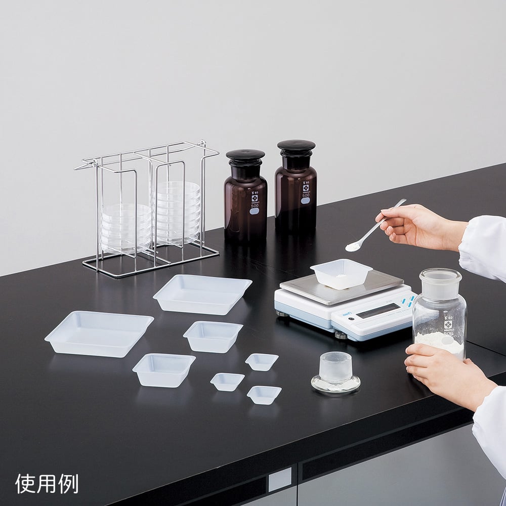 1-4635-23 バランスディッシュ ディスポタイプ秤量皿 ナチュラル 1箱