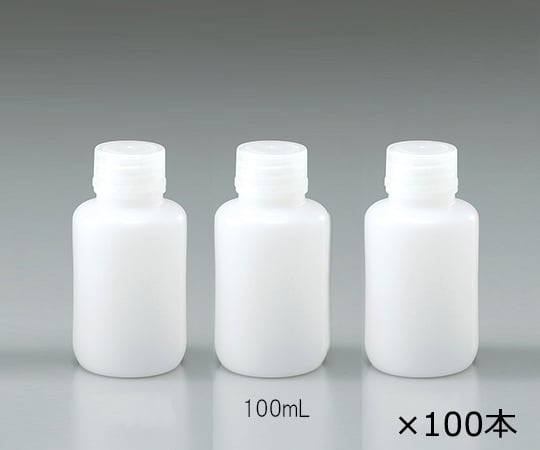 アズワン1-4657-73細口瓶HDPE製100mL(ケース販売)【1箱(100本入)】(as1-1-4657-73)