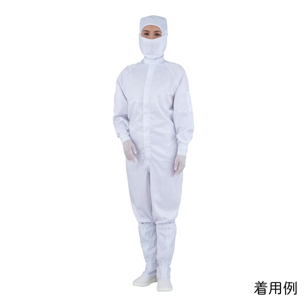 アズピュアCRウェア（クリーンウェア）　（フード一体・センターファスナー）　白　5L