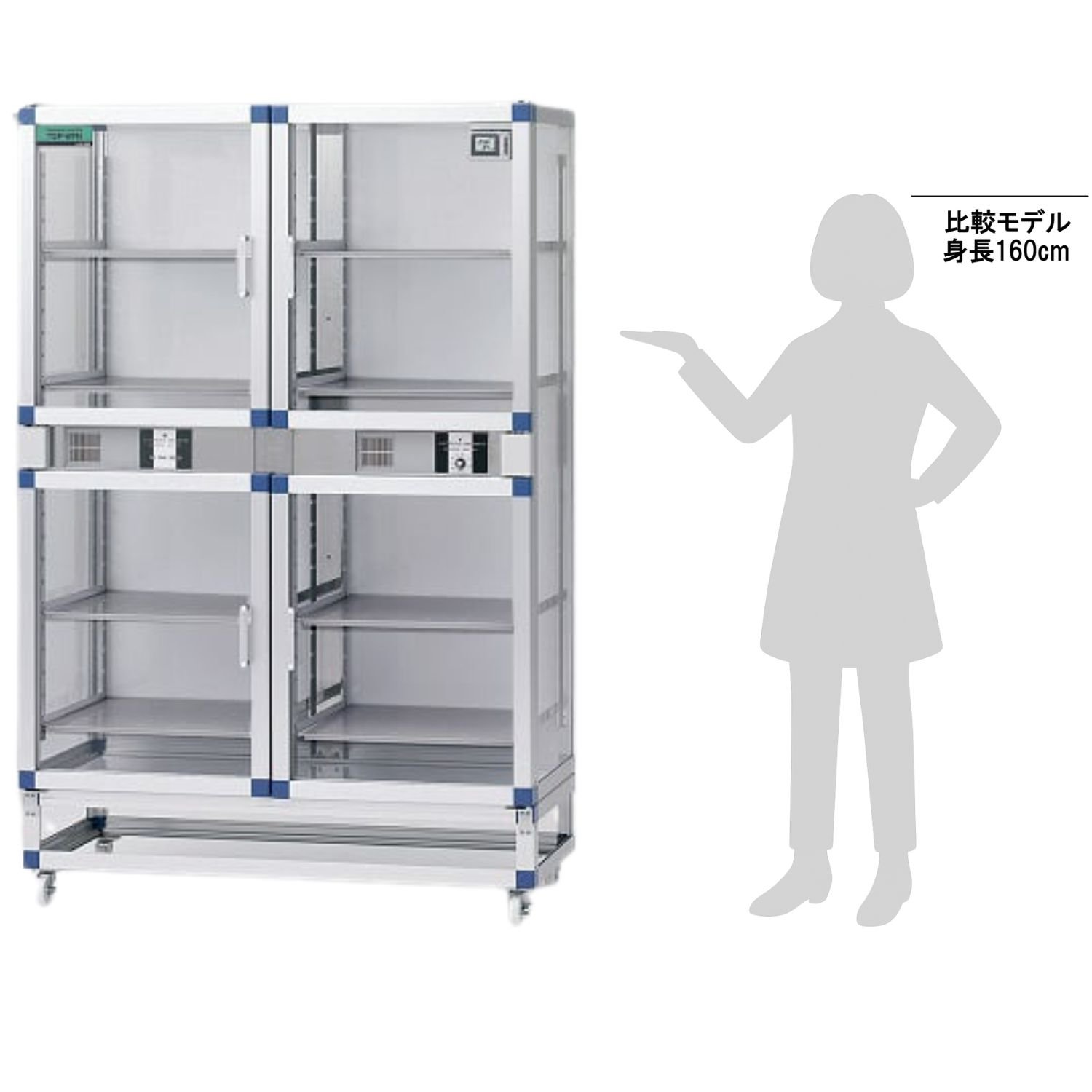 1-4844-04 オートドライデシケーターFNツイン 1152×522×1774mm