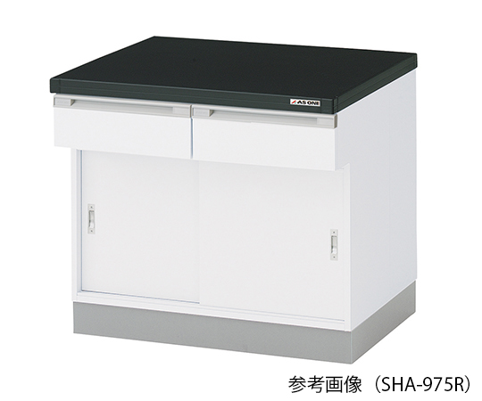 1-4898-24 サイド実験台 (木製タイプ・引戸タイプ) 2400×750×800 mm SHA-2475R