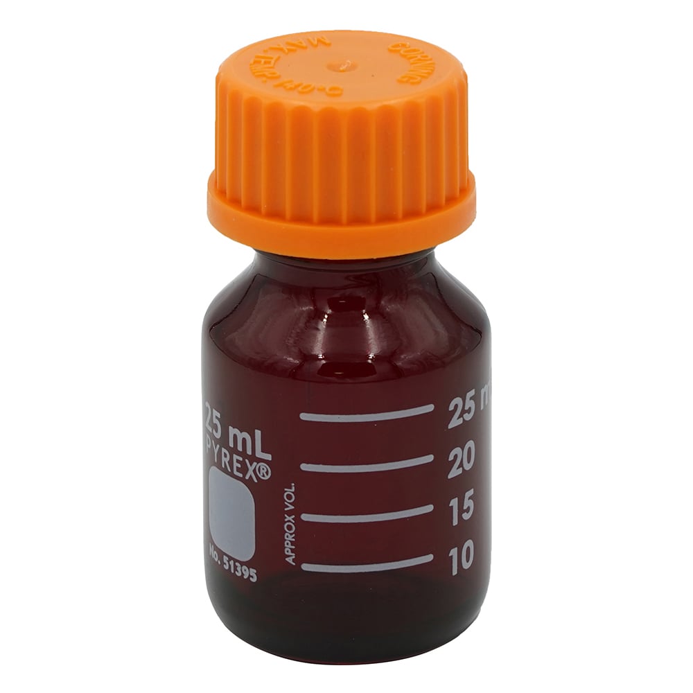 1-4993-02 メディウム瓶（PYREX(R)オレンジキャップ付き） 遮光 50mL