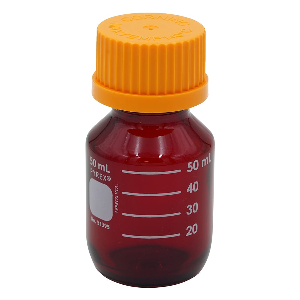 メディウム瓶（PYREX（R）オレンジキャップ付き） 遮光 50mL 51395-50