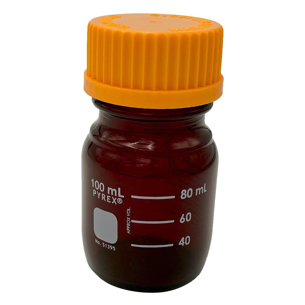 1-4993-03 メディウム瓶（PYREX(R)オレンジキャップ付き） 遮光 100mL 51395-100 【AXEL】 アズワン