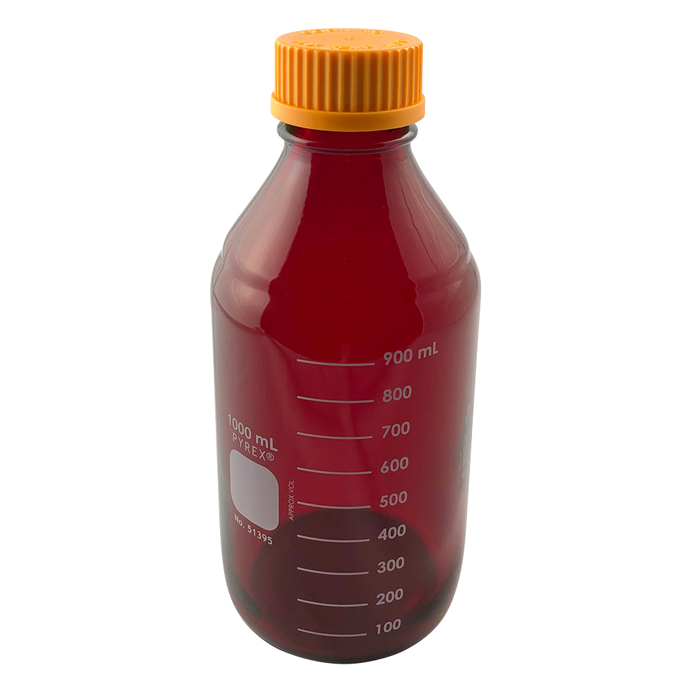 1-4993-06 メディウム瓶（PYREX(R)オレンジキャップ付き） 遮光 1000mL 51395-1L 【AXEL】 アズワン
