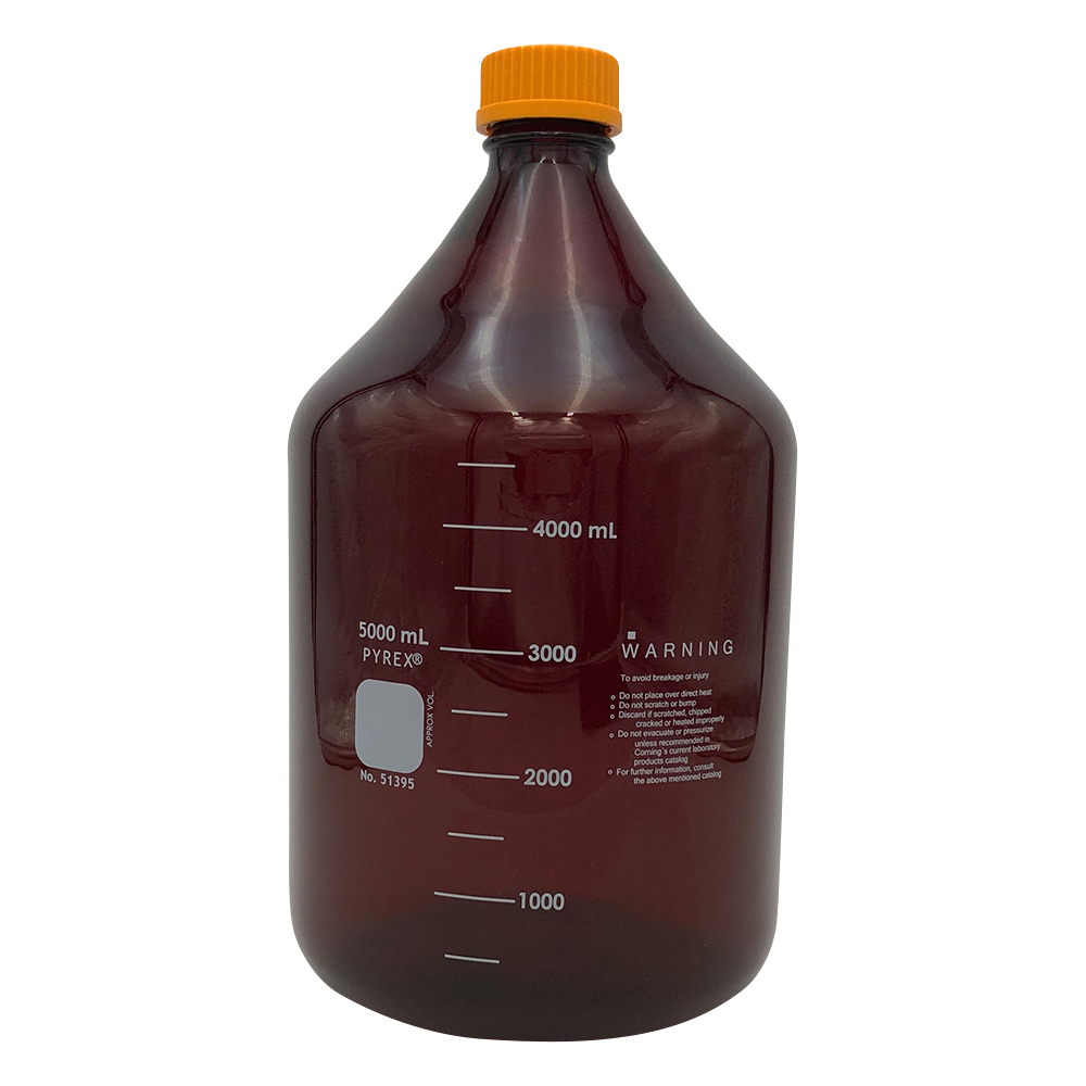メディウム瓶（PYREX（R）オレンジキャップ付き） 遮光 5000mL 51395-5L