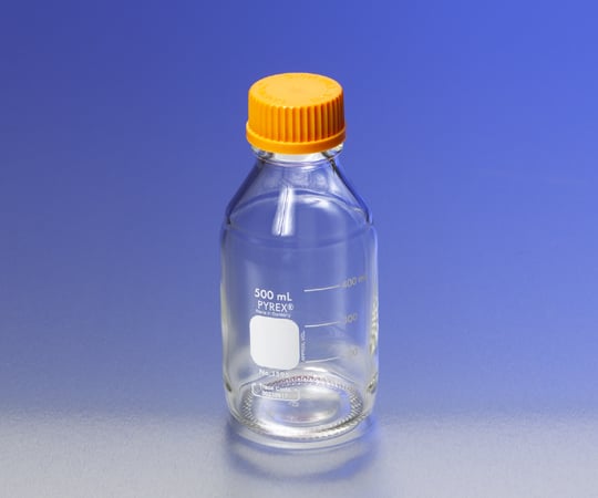 1-4994-04 メディウム瓶（PYREX(R)オレンジキャップ付き） 透明 250mL 1395-250